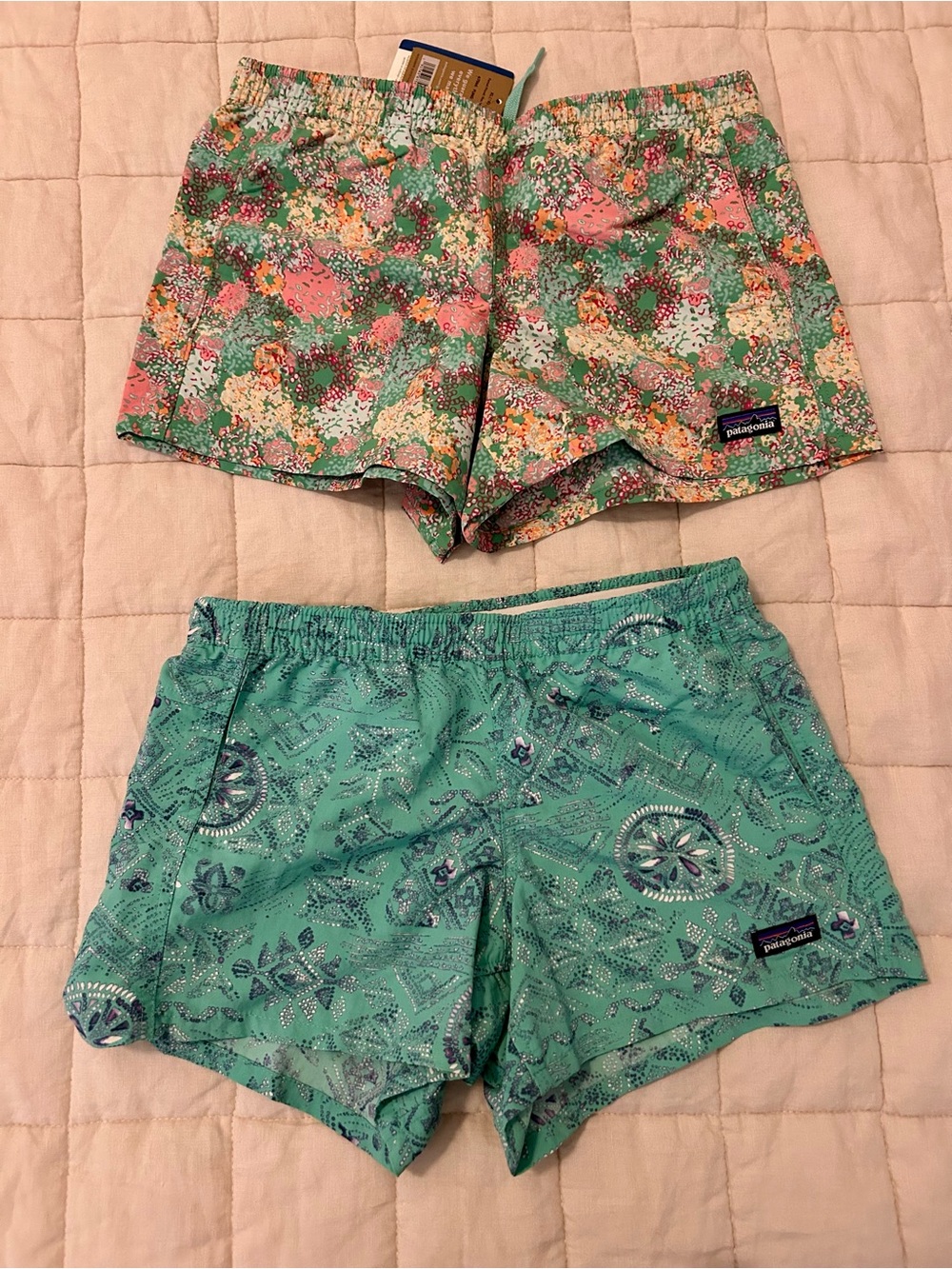 Patagonia Girls XL Baggies Shorts Bundle 2 NWT + NWOT Floral